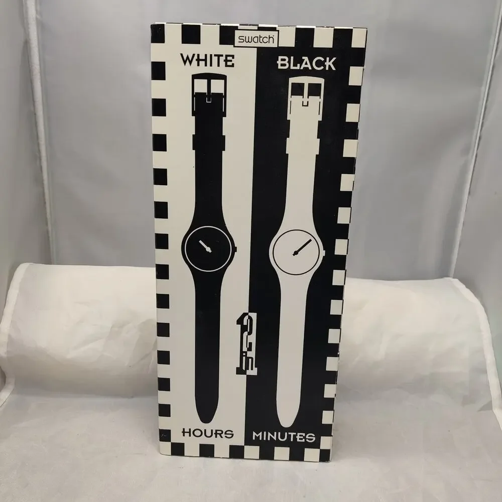 Swatch Vintage UNOPENED UNWORN Pair Black White GZS10 1995 Mint Condition